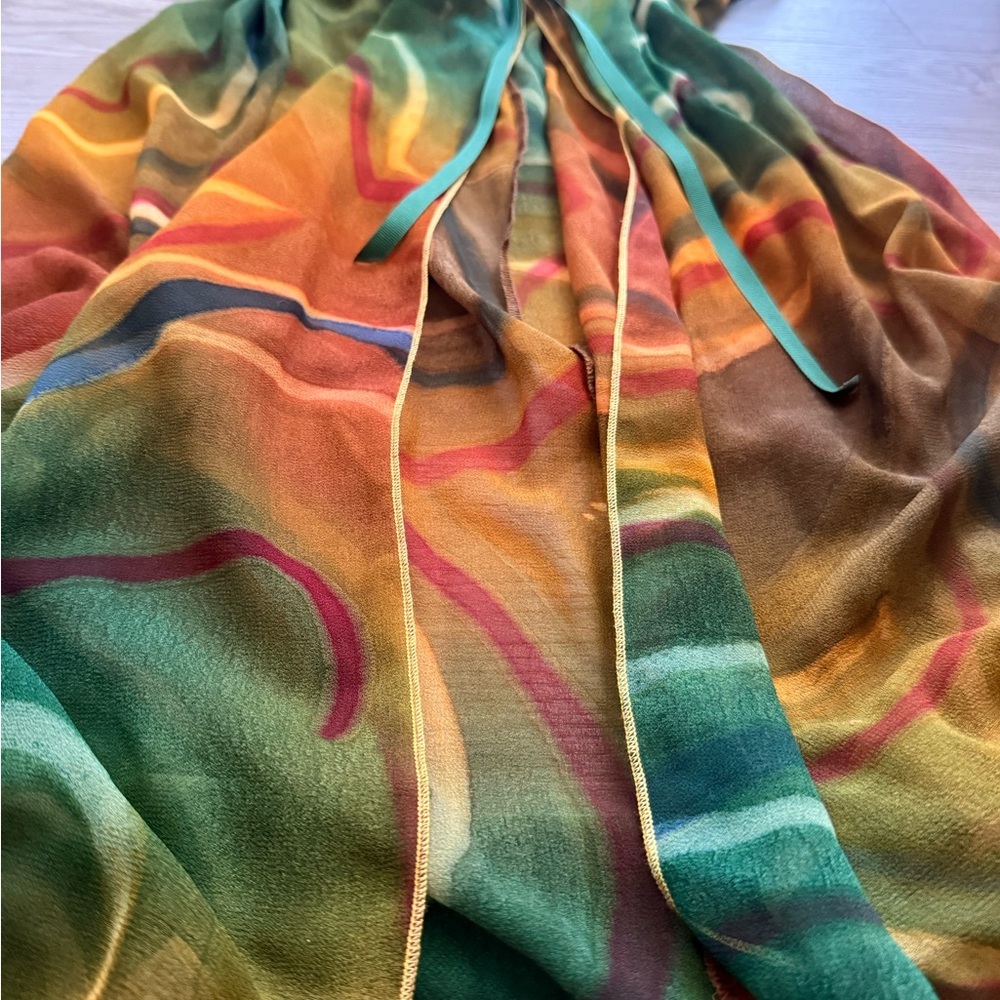 Multicolor Chiffon Maxi bikini cover - Picture 3 of 6